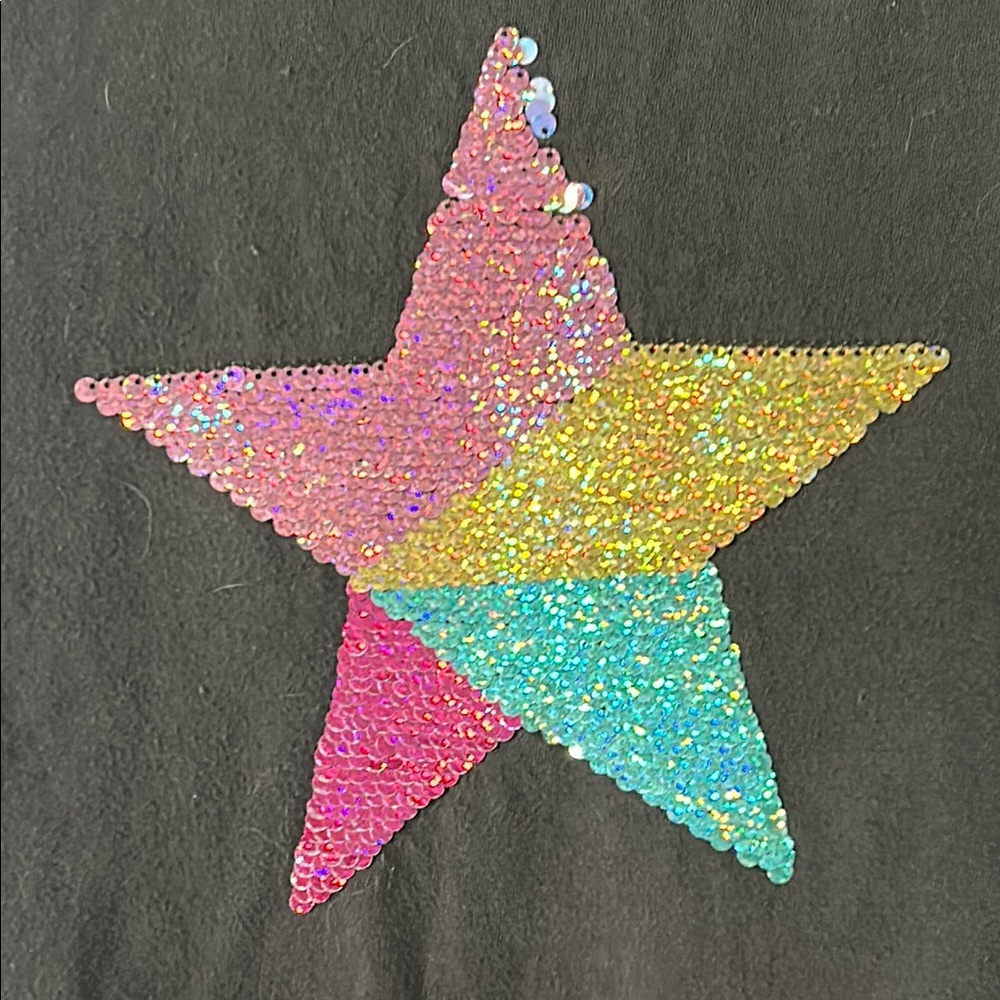 Cat & Jack Dark Gray Tank Top with Colorful Sequin Star - Picture 5 of 6